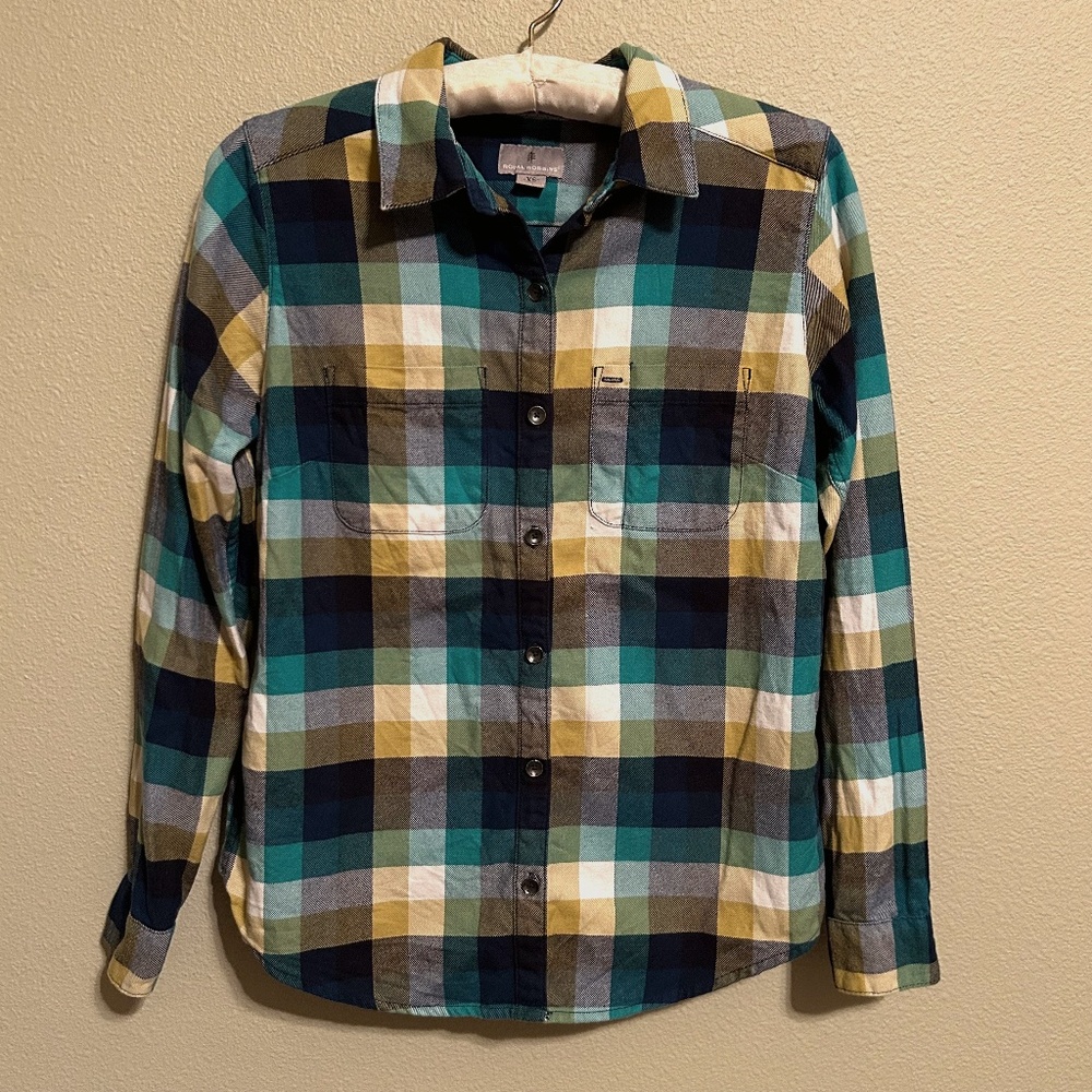 Royal Robbins Standard Fit 100% Organic Cotton‎ Flannel Top, Size XS